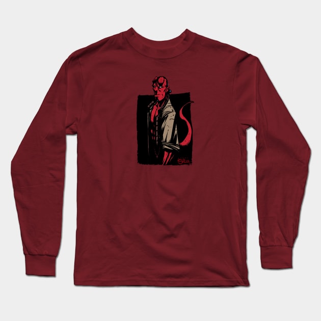 HellBoy Long Sleeve T-Shirt by dsilvadesigns
